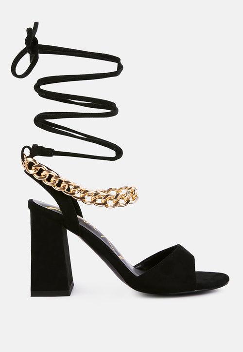 gone gurl metal chain lace up sandals - VirtuousWares:Global