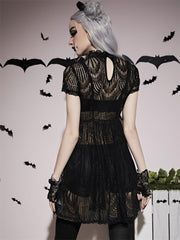 Gothic Mock Neck Lace Dress Halloween Costume Without Gloves - VirtuousWares:Global