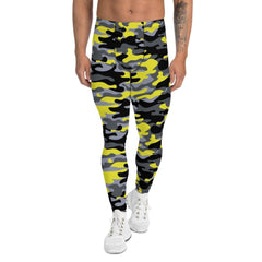 Gray and Yellow Camo Leggings for Men - VirtuousWares:Global