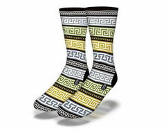 GREEK KEY PATTERN Fun Greek Socks - VirtuousWares:Global