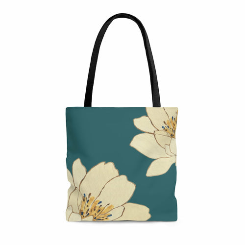 Green Floral Beach Shopper Tote Bag Medium - VirtuousWares:Global