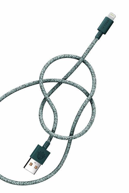 Green iPhone Lightning cable · 2 meter · Made of recycled fishing nets - VirtuousWares:Global