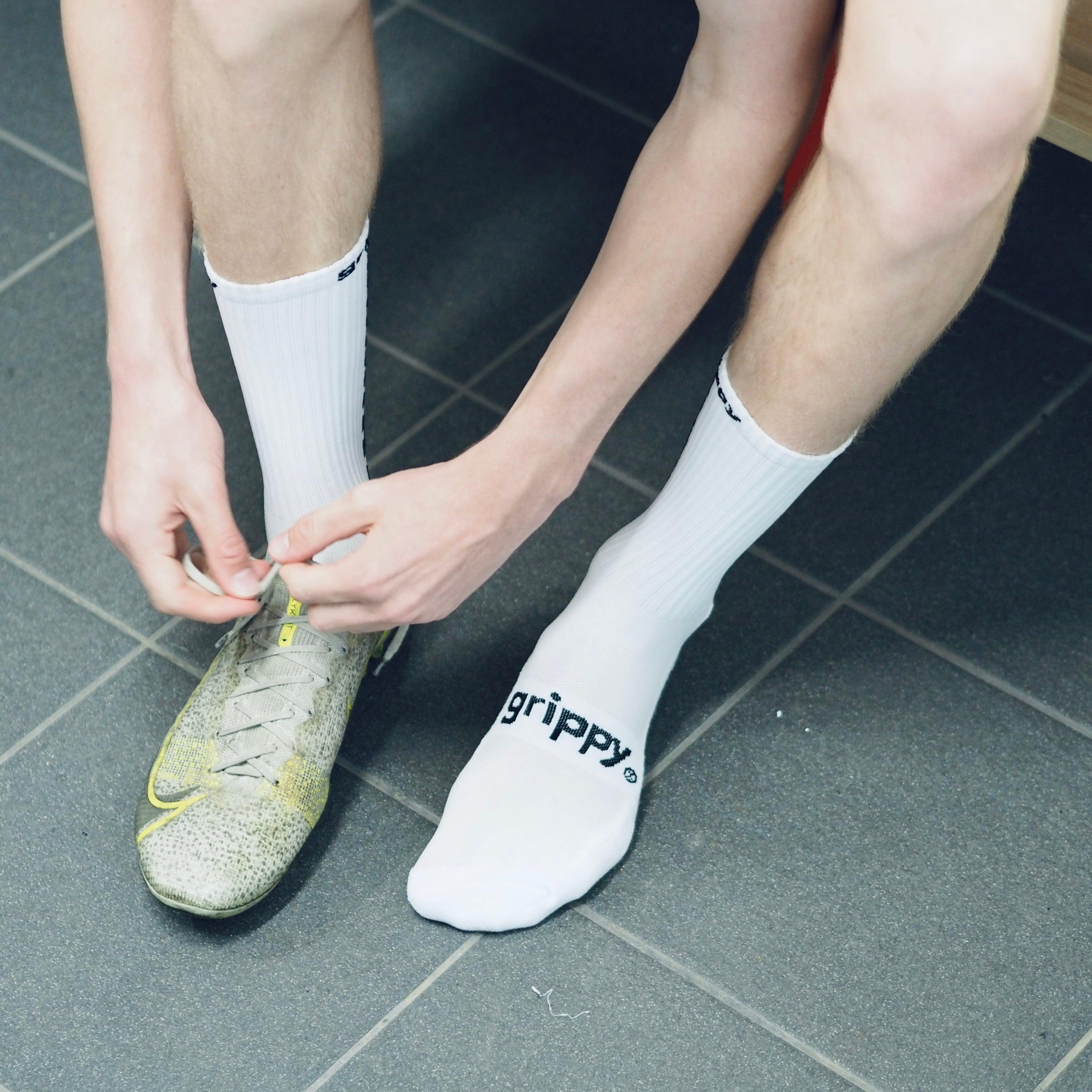 Grippy Non Slip Football Grip Socks - White - VirtuousWares:Global