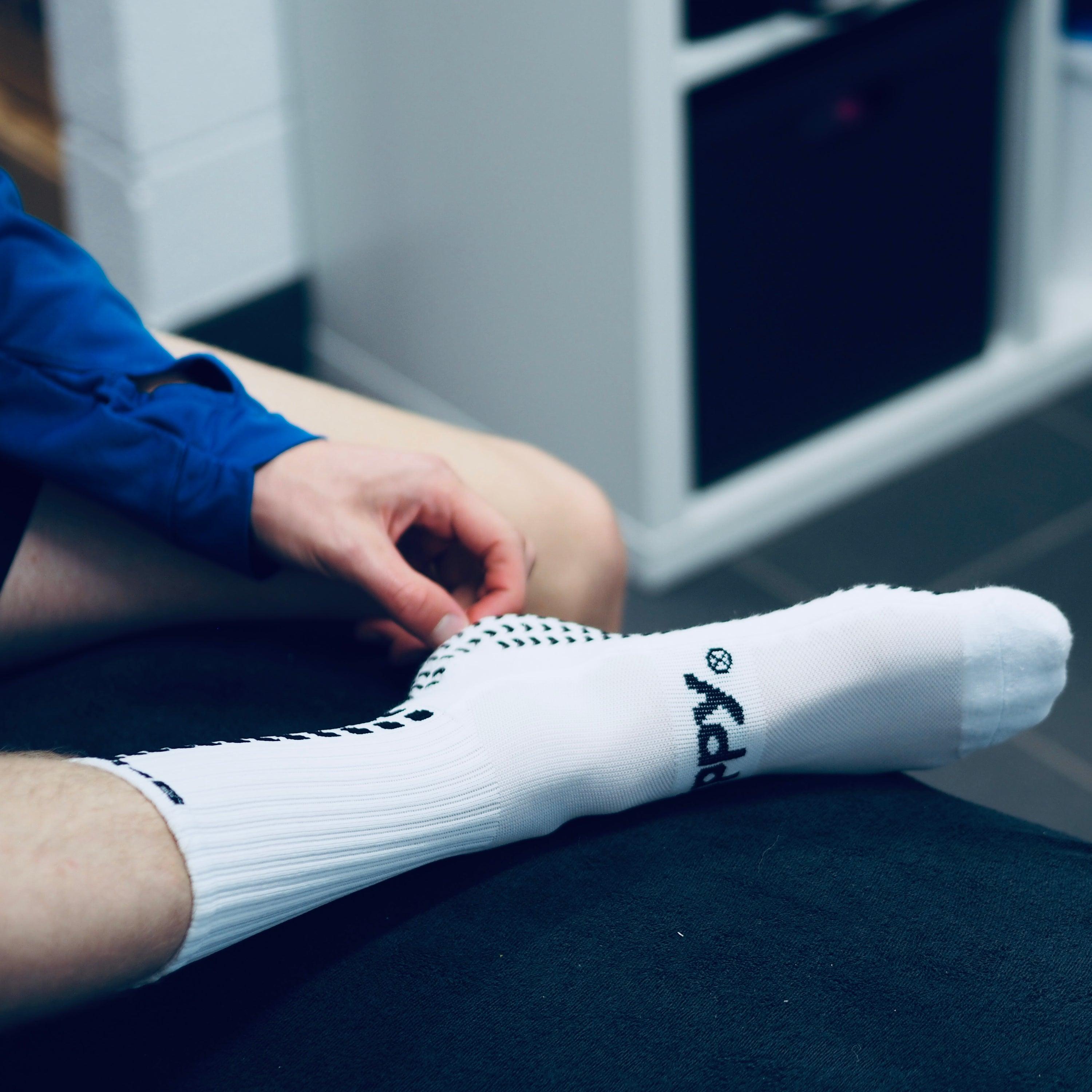 Grippy Non Slip Football Grip Socks - White - VirtuousWares:Global