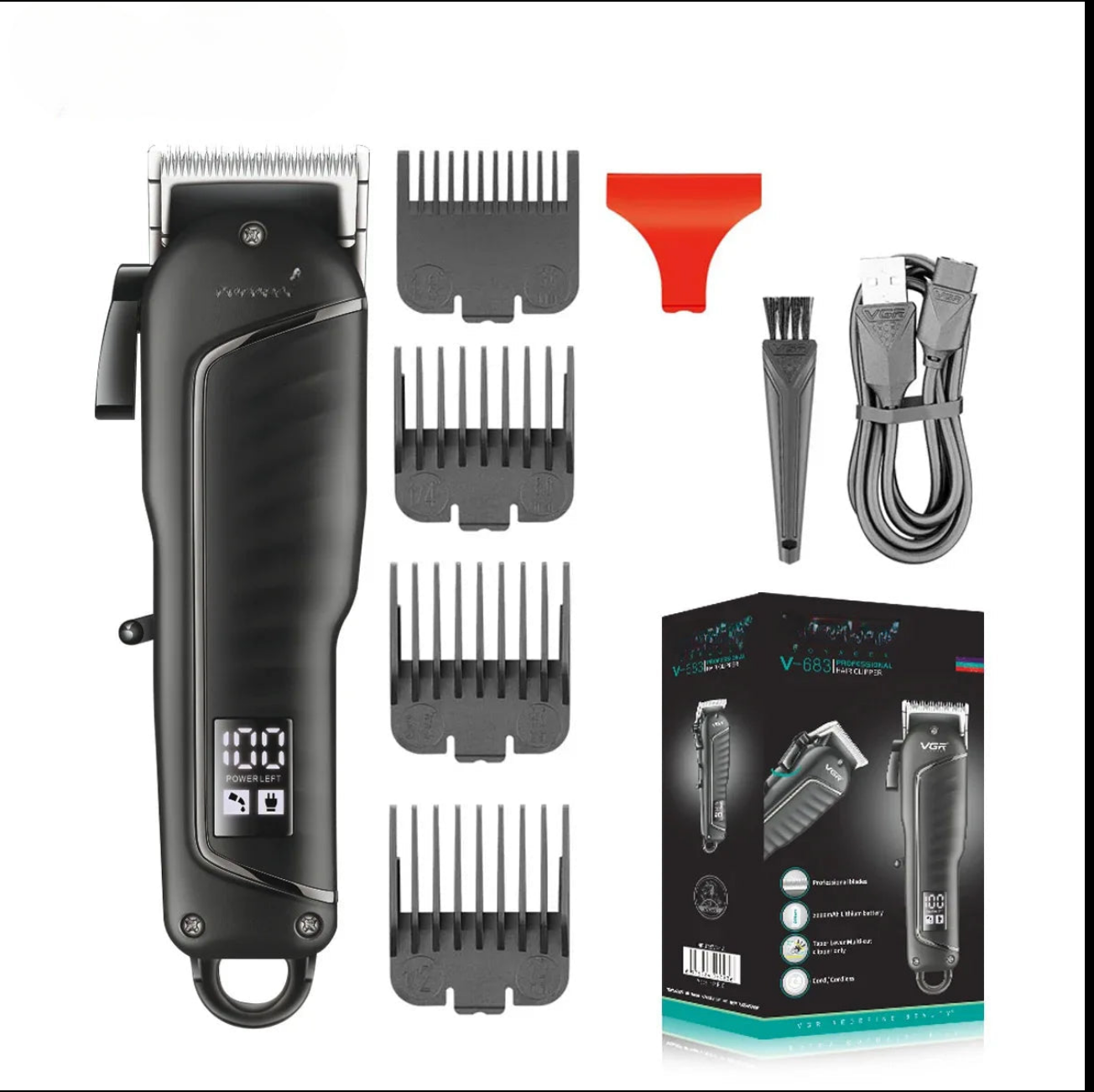 Hair Clipper Professional Hair Cutting Machine Barber Rechargeable - VirtuousWares:Global