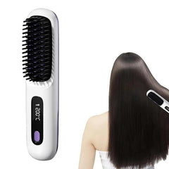 Hair Straightener Brush Electric Hot Comb With 3 Heating Settings USB - VirtuousWares:Global