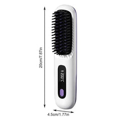 Hair Straightener Brush Electric Hot Comb With 3 Heating Settings USB - VirtuousWares:Global