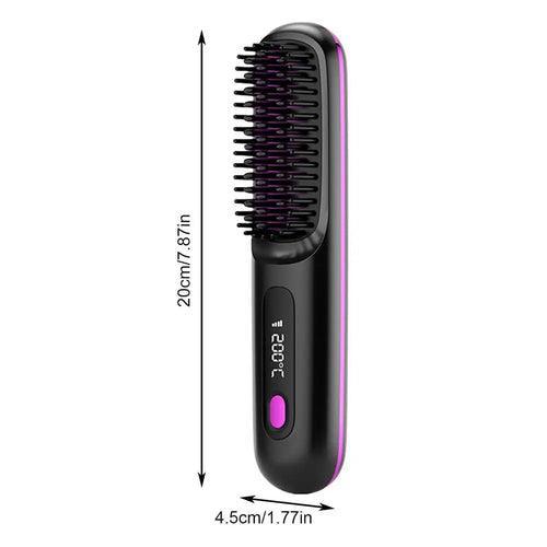 Hair Straightener Brush Electric Hot Comb With 3 Heating Settings USB - VirtuousWares:Global