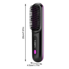 Hair Straightener Brush Electric Hot Comb With 3 Heating Settings USB - VirtuousWares:Global