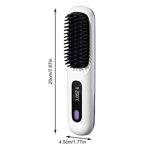 Hair Straightener Brush Electric Hot Comb With 3 Heating Settings USB - VirtuousWares:Global