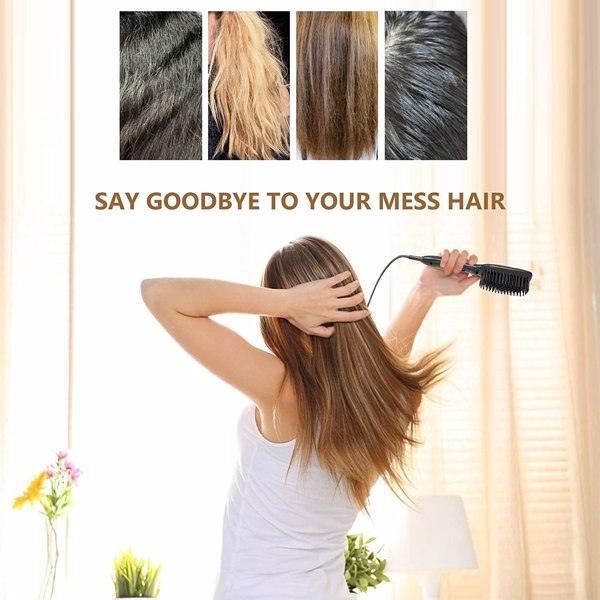 Hair Straightener Brush Hair Styler Electric Hot Comb - VirtuousWares:Global
