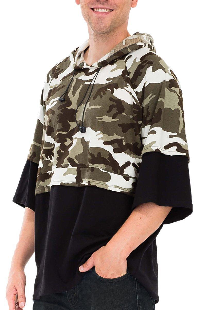 HALF CAMO FRENCH TERRY PULLOVER - VirtuousWares:Global