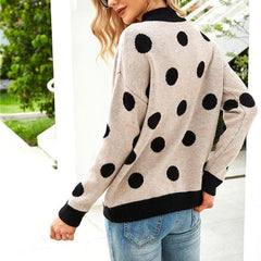 Half Turtleneck Women Polka Dot Jumper Knitwear - VirtuousWares:Global