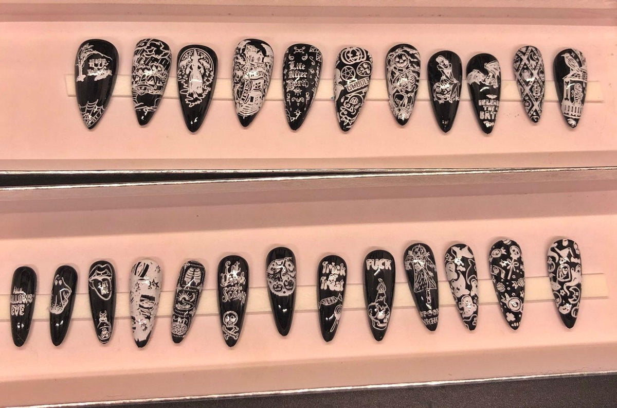 Halloween themed press on nails - VirtuousWares:Global