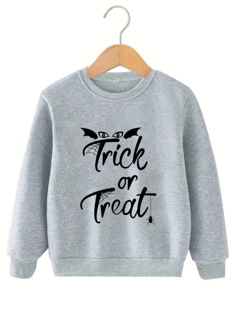 Halloween TWEEN Sweatshirt - Trick or Treat (Gray) - VirtuousWares:Global