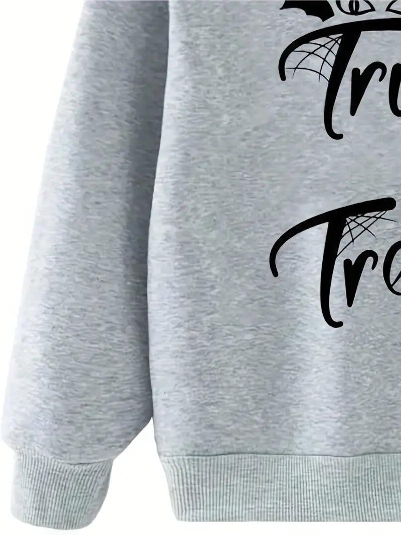 Halloween TWEEN Sweatshirt - Trick or Treat (Gray) - VirtuousWares:Global