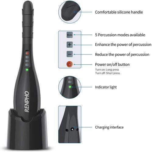 Hand Held Deep Tissue Massager Electric Percussion Body Massager - VirtuousWares:Global