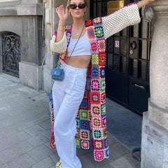 Hand Knitted Cardigan Open Stitch Crochet Jacket - VirtuousWares:Global