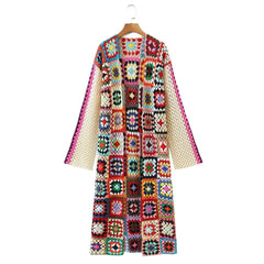 Hand Knitted Cardigan Open Stitch Crochet Jacket - VirtuousWares:Global