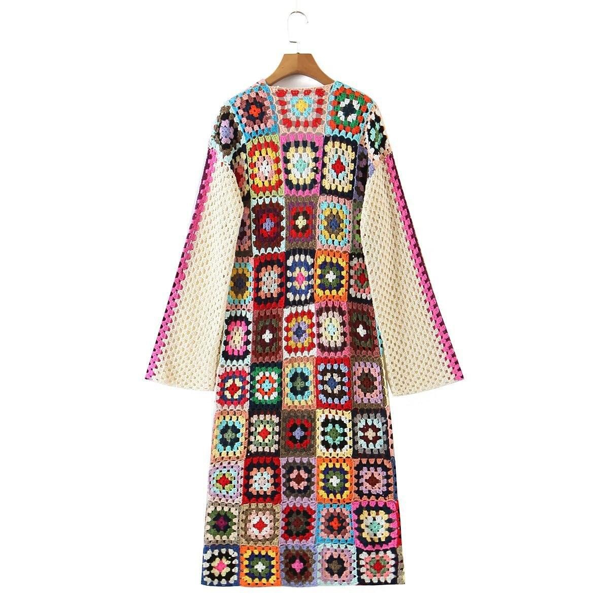Hand Knitted Cardigan Open Stitch Crochet Jacket - VirtuousWares:Global