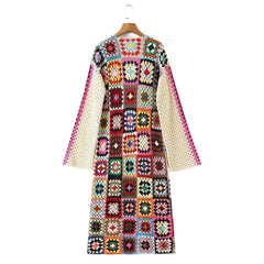 Hand Knitted Cardigan Open Stitch Crochet Jacket - VirtuousWares:Global