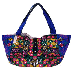 Handmade Antique Blue Stone Tote Bag - VirtuousWares:Global