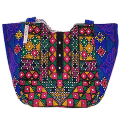 Handmade Antique Blue Stone Tote Bag - VirtuousWares:Global