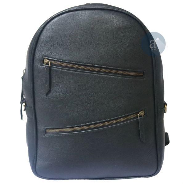 Handmade Black Leather Backpack For Unisex . - VirtuousWares:Global