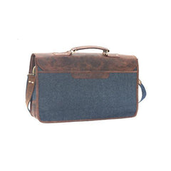 Handmade Buffalo Canvas Leather Messenger Laptop Bag For Unisex - VirtuousWares:Global