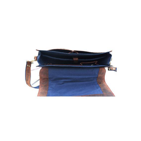 Handmade Buffalo Canvas Leather Messenger Laptop Bag For Unisex - VirtuousWares:Global