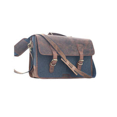 Handmade Buffalo Canvas Leather Messenger Laptop Bag For Unisex - VirtuousWares:Global