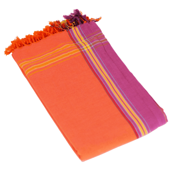 Handwoven Orange African kikoy Sarong / Lesu (seregeti) - VirtuousWares:Global