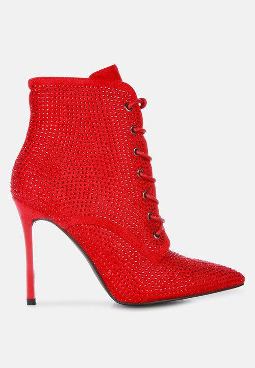 head on faux suede diamante ankle boots - VirtuousWares:Global