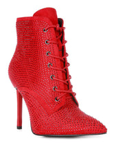 head on faux suede diamante ankle boots - VirtuousWares:Global