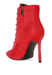 head on faux suede diamante ankle boots - VirtuousWares:Global