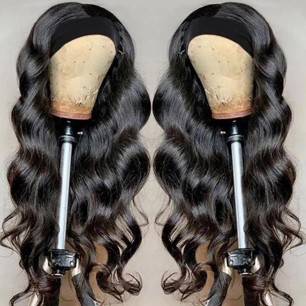 Headband Wig Human Hair Body Wave Wig 180% Density Remy Human Hair - VirtuousWares:Global