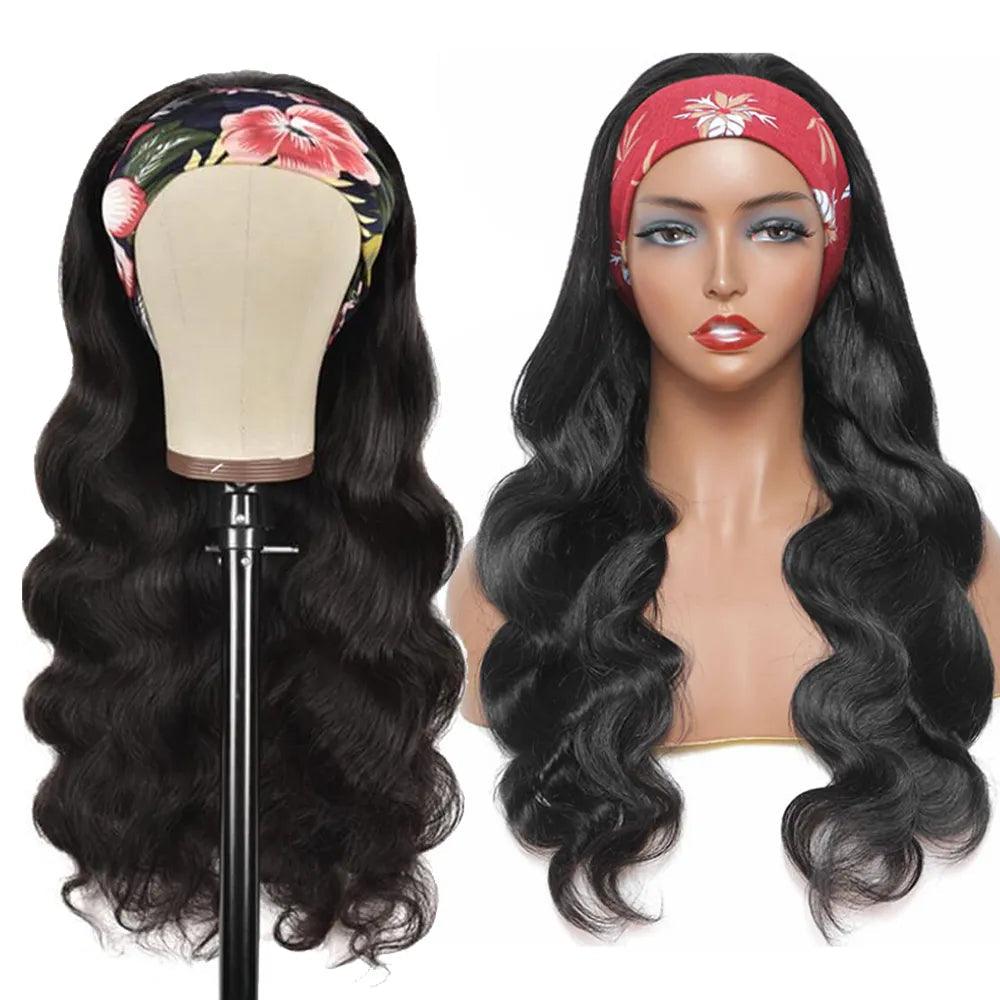 Headband Wig Human Hair Body Wave Wig 180% Density Remy Human Hair - VirtuousWares:Global