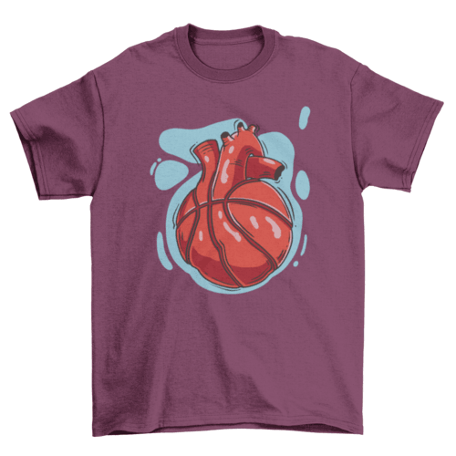 Heart shaped basketball t-shirt - VirtuousWares:Global