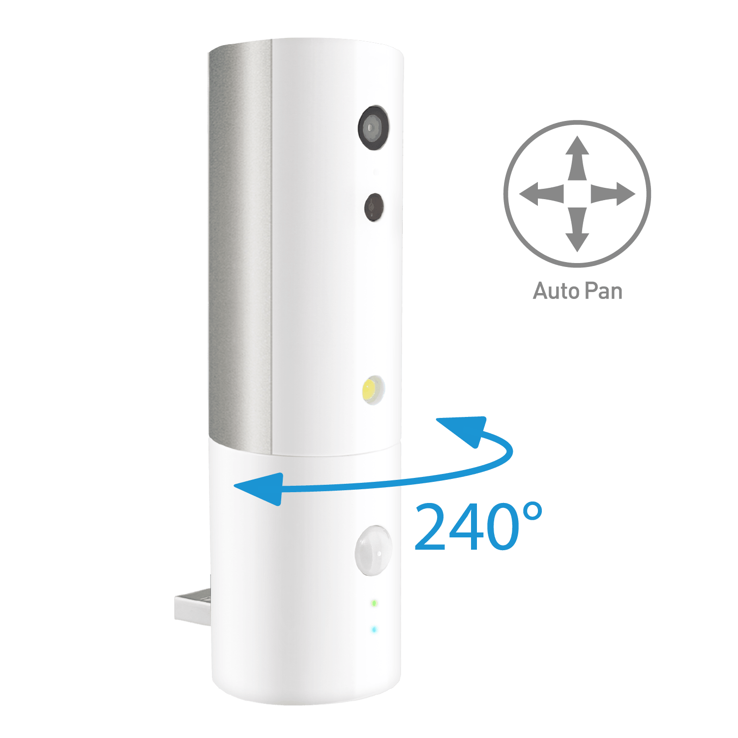 Hermes Portable Security Camera - White, AI Detection, Night Vision - VirtuousWares:Global