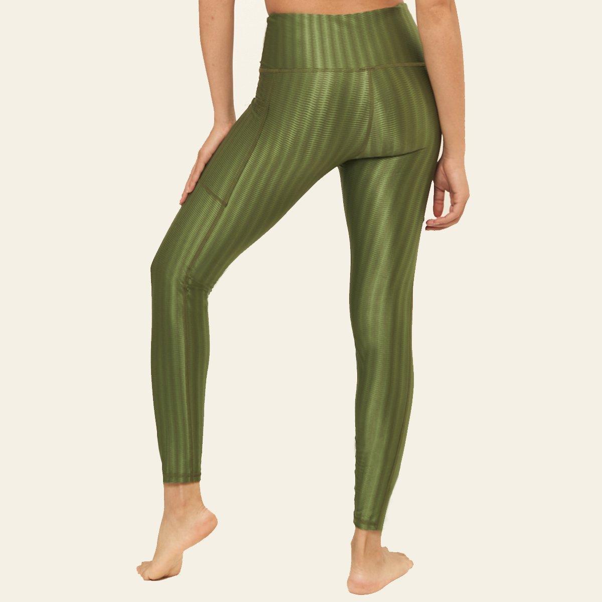 Hi-Rise Square Pocket Leggings - Chive Zap - VirtuousWares:Global