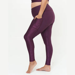 Hi-Rise Square Pocket Leggings - Sangria Geo Pattern - VirtuousWares:Global