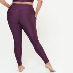 Hi-Rise Square Pocket Leggings - Sangria Geo Pattern - VirtuousWares:Global