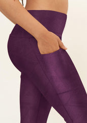 Hi-Rise Square Pocket Leggings - Sangria Geo Pattern - VirtuousWares:Global