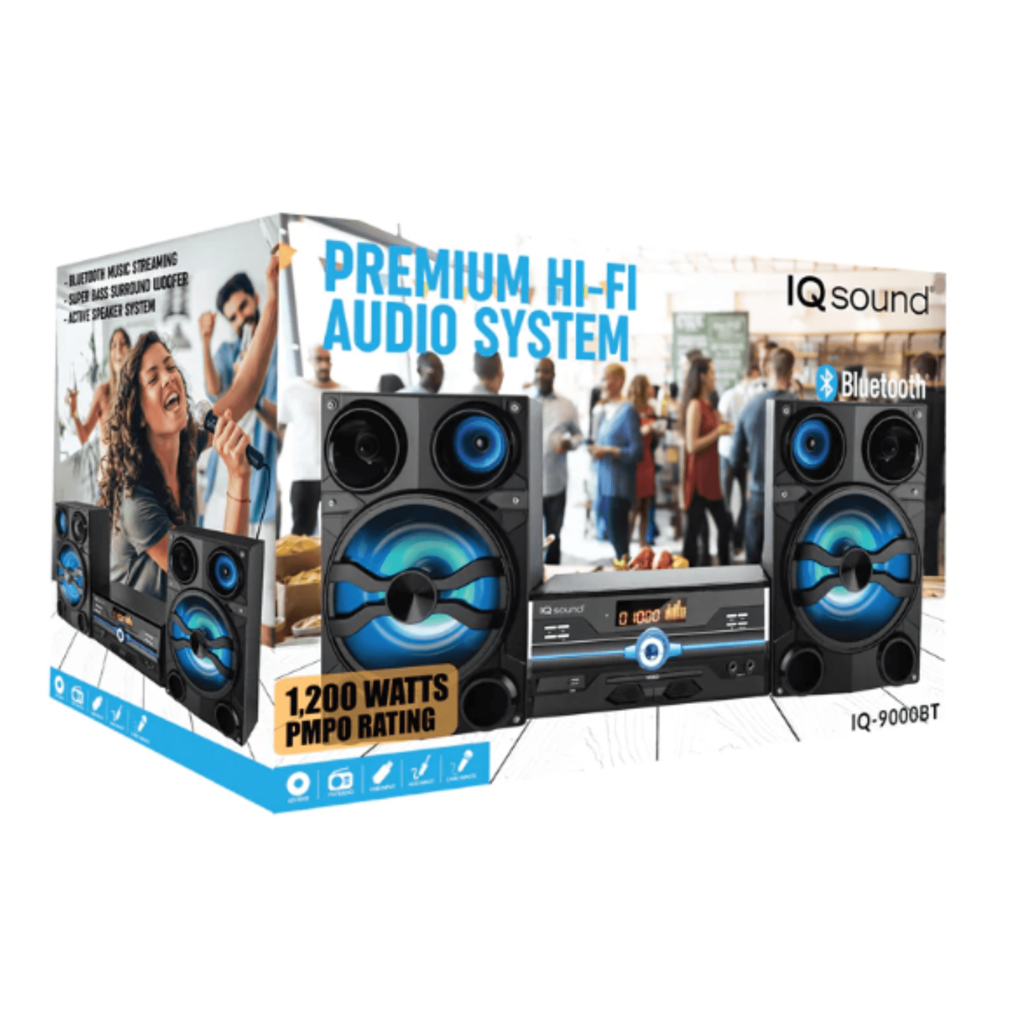 HiFi Multimedia Audio System with Bluetooth and AUX/USB/Mic Inputs - VirtuousWares:Global