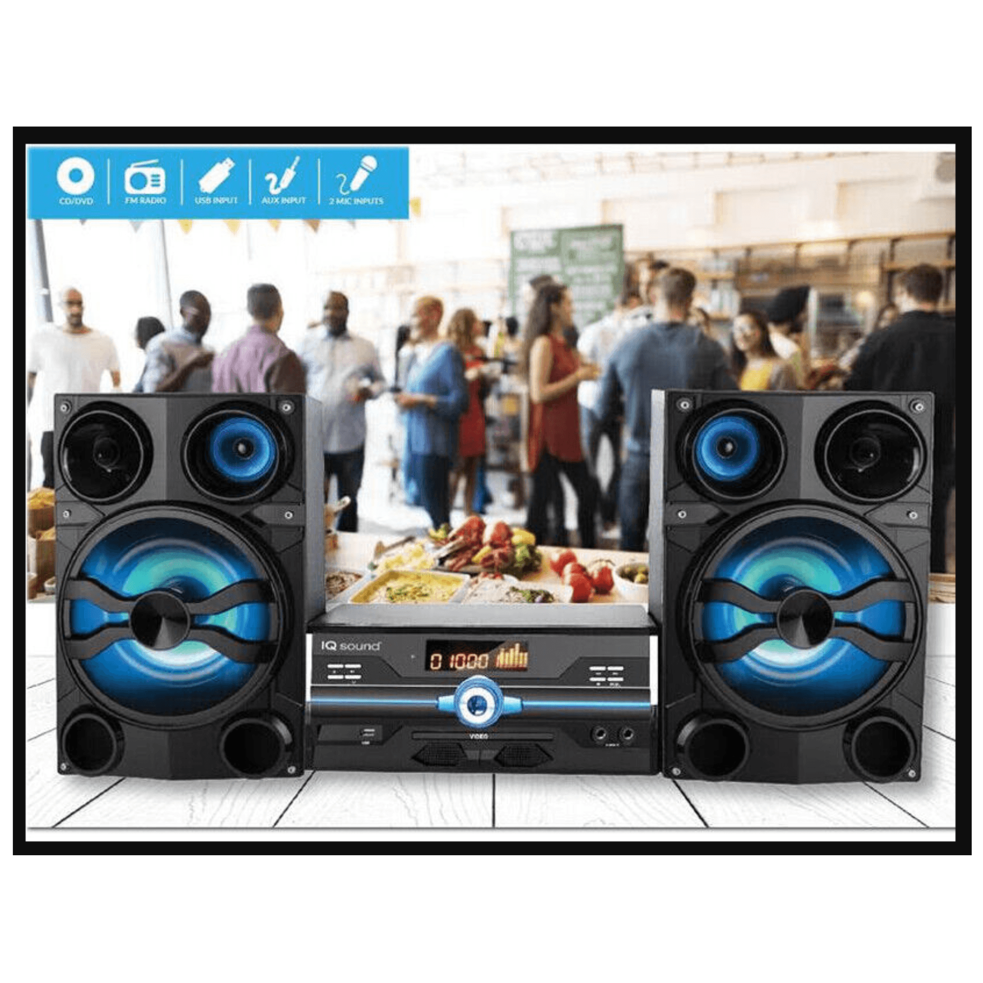 HiFi Multimedia Audio System with Bluetooth and AUX/USB/Mic Inputs - VirtuousWares:Global