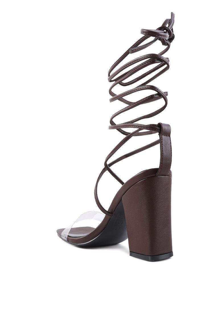 high cult strappy tie-up block heels - VirtuousWares:Global