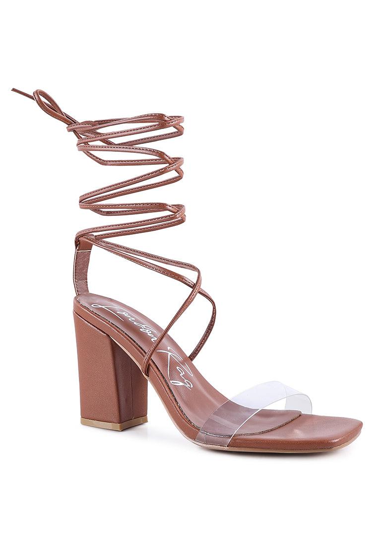 high cult strappy tie-up block heels - VirtuousWares:Global