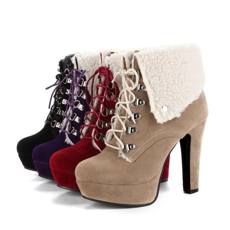 High Heels Ankle Boots Fashion Autumn Chunky Heel - VirtuousWares:Global