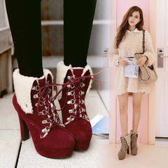 High Heels Ankle Boots Fashion Autumn Chunky Heel - VirtuousWares:Global