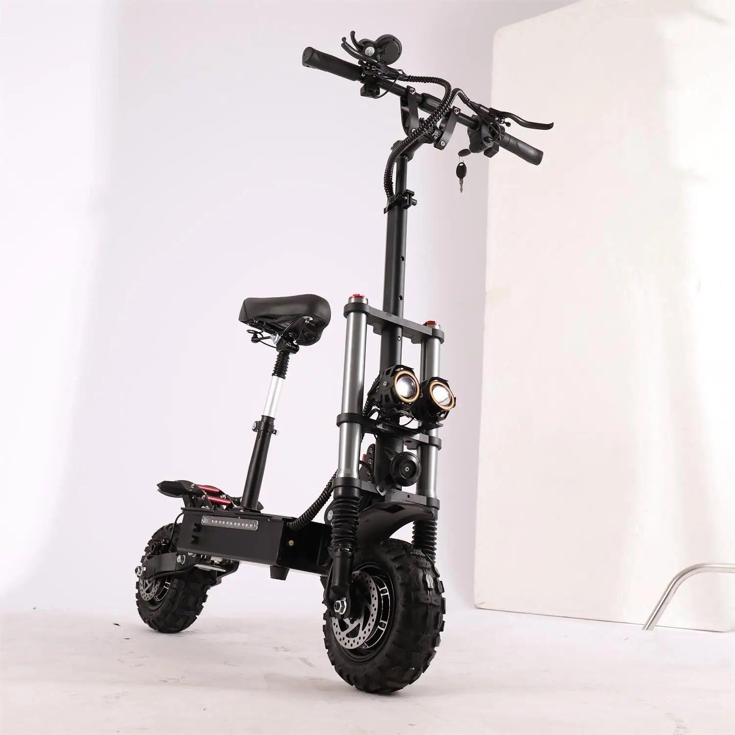 High Power Electric Scooter Dual-Drive 5600W Motors Up To 50 MPH 11 Inch Tubeless Off Road Tires With Detachable Seat - VirtuousWares:Global